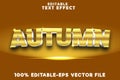 Editable text effect autumn with luxury silver and gold style