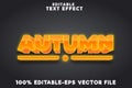 Editable text effect autumn with new modern neon style