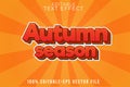 Editable text effect Autumn season with cartoon style