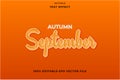 Editable text effect autumn September simple