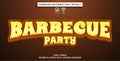 Editable text effect barbecue party