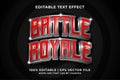 Editable text effect - Battle Royale 3d template style premium vector