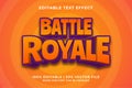 Editable text effect - Battle Royale 3d template style premium vector