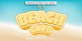 Editable text effect beach club