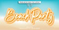 Editable text effect beach party