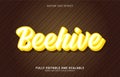 Editable text effect, Beehive style