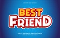 editable text effect, Best Friend style