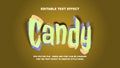 Editable Text Effect Candy 3D Vector Template Royalty Free Stock Photo