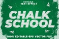 Editable text effect chalk school with back to school chalk style