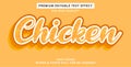 Editable text effect chicken Royalty Free Stock Photo