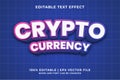 Editable text effect - Crypto Currency 3d template style premium vector