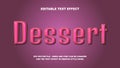 Editable Text Effect Dessert 3D Vector Template Royalty Free Stock Photo