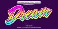 Editable text effect dream style Royalty Free Stock Photo