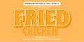 Editable text effect fried chicken Royalty Free Stock Photo