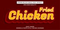 Editable text effect fried chicken Royalty Free Stock Photo