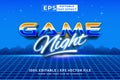 Editable text effect Game Night Retro 3d 80s template style premium vector