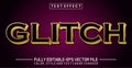 Editable text effect - Glitch black and gold color gradient text style theme