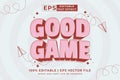 Editable text effect - good game 3d cartoon template style premium vector