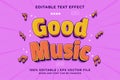 Editable text effect - Good Music Traditional Cartoon template style premium vector Royalty Free Stock Photo