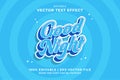 Editable text effect Good Night 3d Cartoon template style premium vector Royalty Free Stock Photo