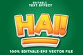 Editable text effect hai with simple comic style