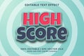 Editable text effect - High Score template style premium vector