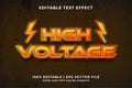 Editable text effect - High Voltage template style premium vector