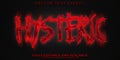 Editable text effect horror, 3d hysteric and blood font style