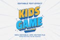 Editable text effect - Kids Game 3d Cartoon template style premium vector Royalty Free Stock Photo