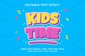 Editable text effect - Kids Time Cartoon template style premium vector