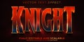 Editable text effect knight, 3d warrior and gaming font style Royalty Free Stock Photo