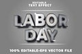 Editable text effect labor day with metallic luxury style Royalty Free Stock Photo