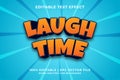 Editable text effect - Laugh Time 3d template style premium vector Royalty Free Stock Photo