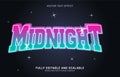 Editable text effect, Midnight style