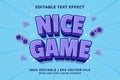 Editable text effect - Nice Game Cartoon template style premium vector Royalty Free Stock Photo