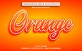 Editable text effect orange style