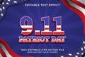 Editable text effect - 9.11 Patriot Day template style premium vector