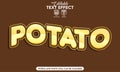 Editable text effect potato style Royalty Free Stock Photo