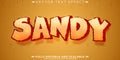 Editable text effect sandy, 3d cartoon and comic font style Royalty Free Stock Photo
