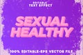 Editable text effect sexual healthy with retro vintage style