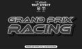 Editable text effect sports grand prix racing Royalty Free Stock Photo