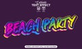 Editable text effect style beach party