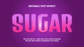 Editable Text Effect Sugar 3D Vector Template Royalty Free Stock Photo