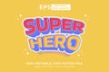 Editable text effect Super Hero 3d cartoon style premium vector Royalty Free Stock Photo