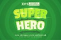 Editable text effect Super Hero 3d cartoon template style premium vector Royalty Free Stock Photo