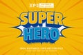 Editable text effect super hero 3d cartoon template style premium vector Royalty Free Stock Photo