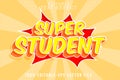 Editable text effect super student comic style Royalty Free Stock Photo