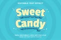 Editable text effect Sweet Candy 3d Cartoon template style premium vector Royalty Free Stock Photo