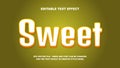 Editable Text Effect Sweet 3D Vector Template Royalty Free Stock Photo