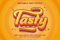 Editable text effect Tasty 3d Cartoon template style premium vector Royalty Free Stock Photo